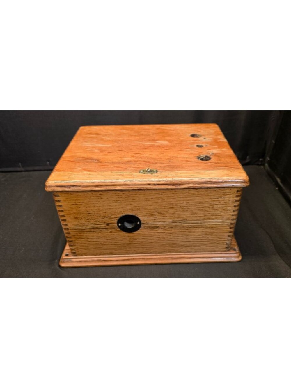 Antique Wooden Telephone Ringer Box Empty Decorative Collectible Storage